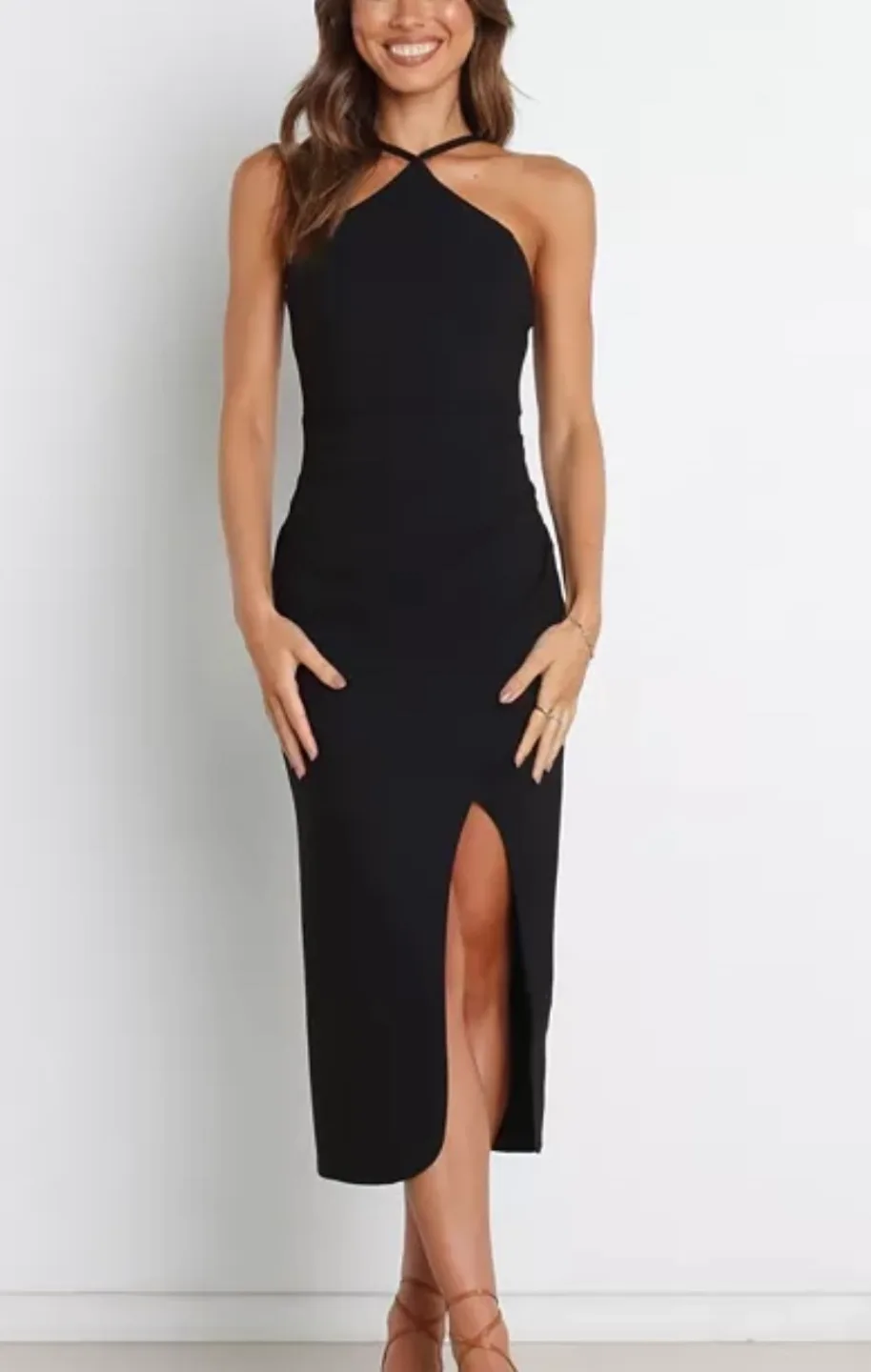 Petal + Pup Black Midi Dress thumbnail