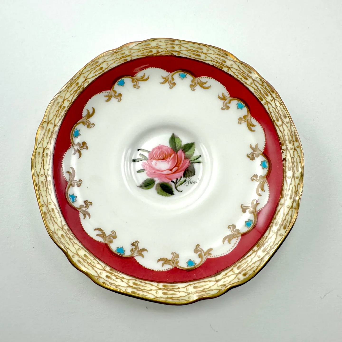 Porcelain rose jewellery dish thumbnail