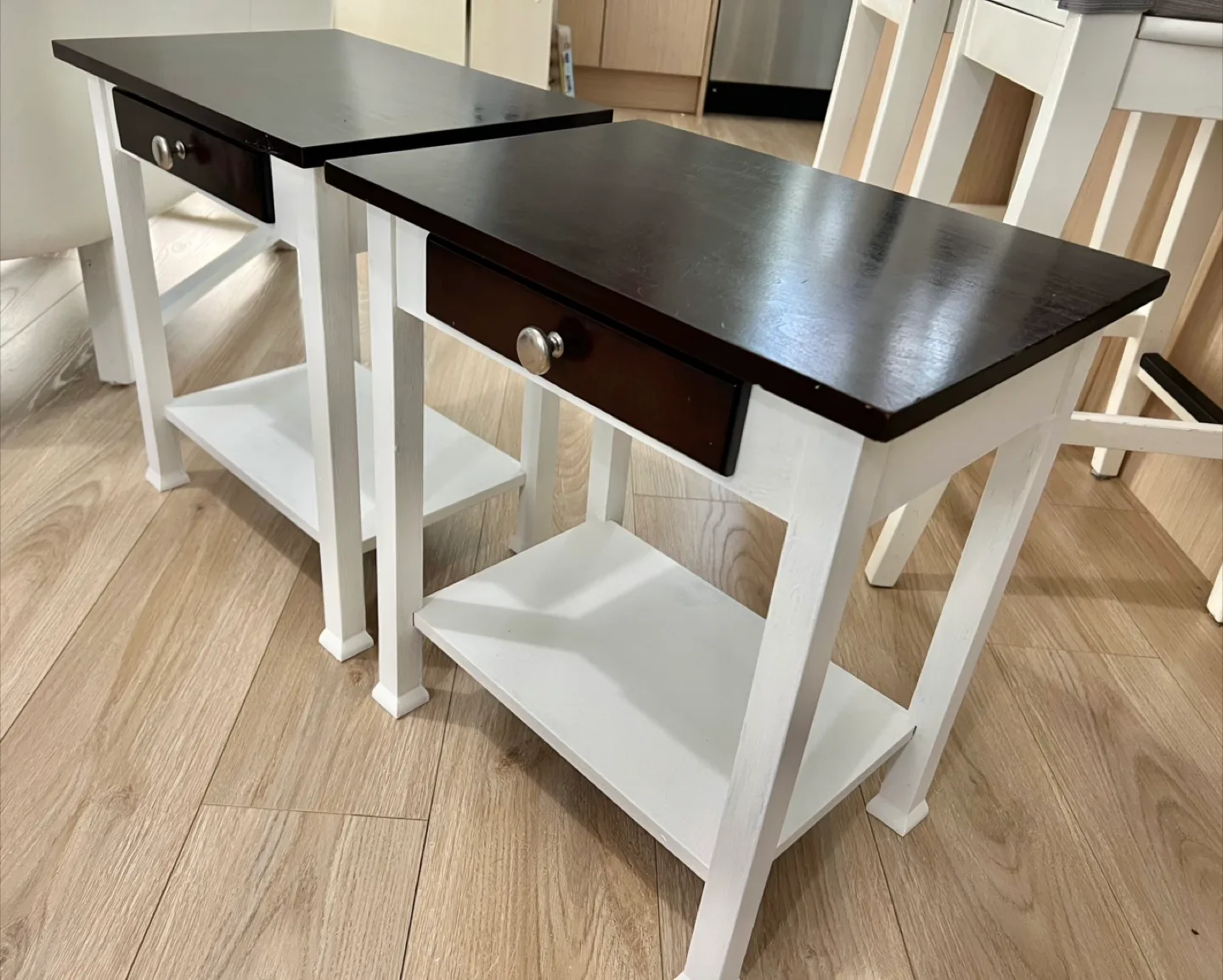 2 Side Tables, Farmhouse style, sturdy build, 1-drawer image indicator(2)