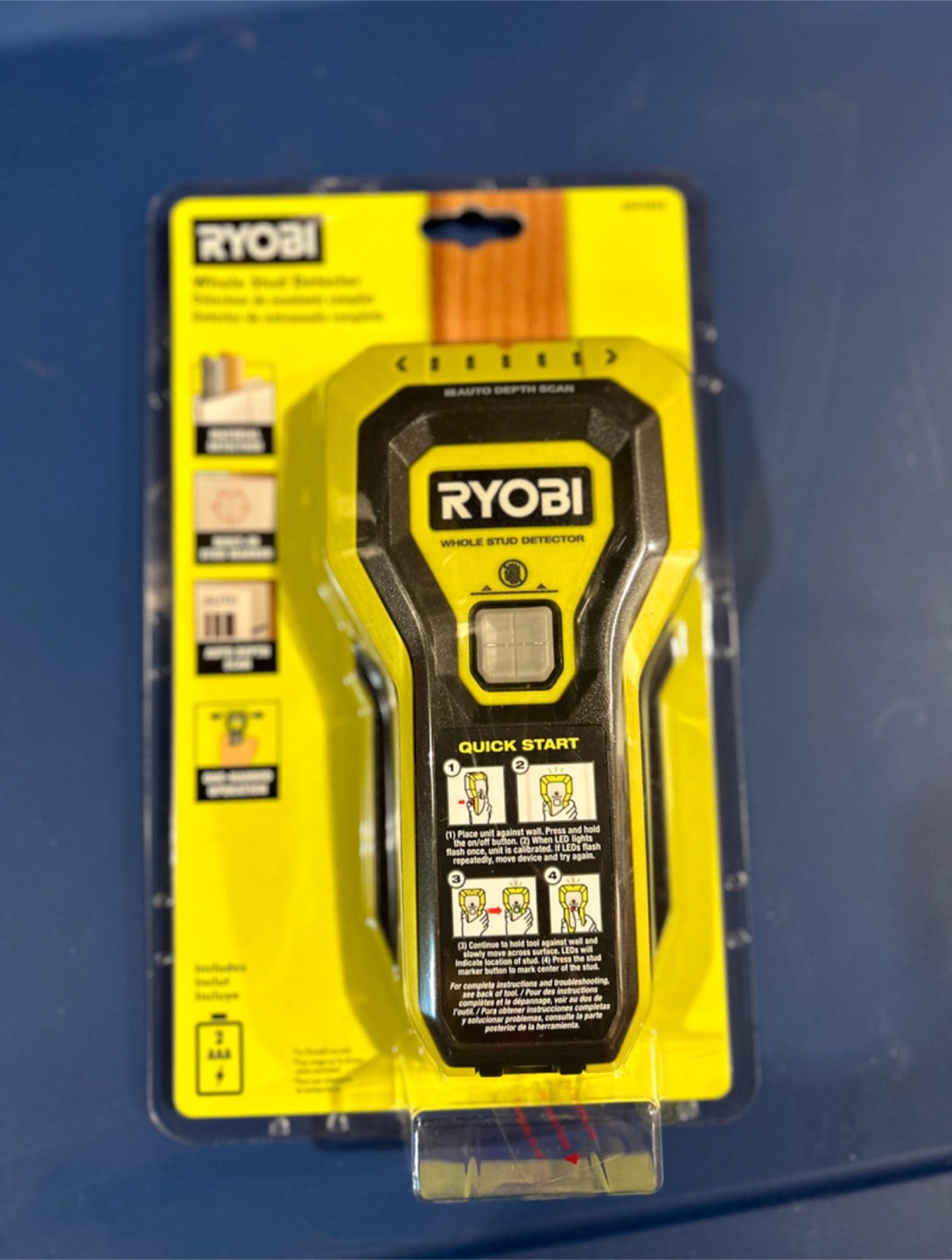 New RYOBI Whole Stud Detector with Auto Depth Scan - photo 2