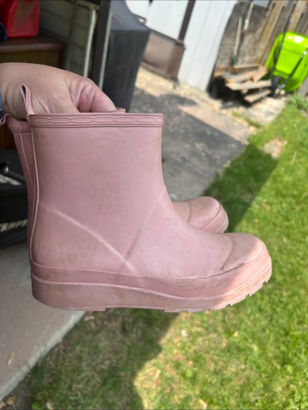 Pink Rain Boots Size 7 thumbnail