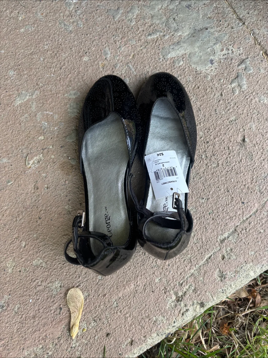 Brand New Girls Black Shoes Size 2 thumbnail