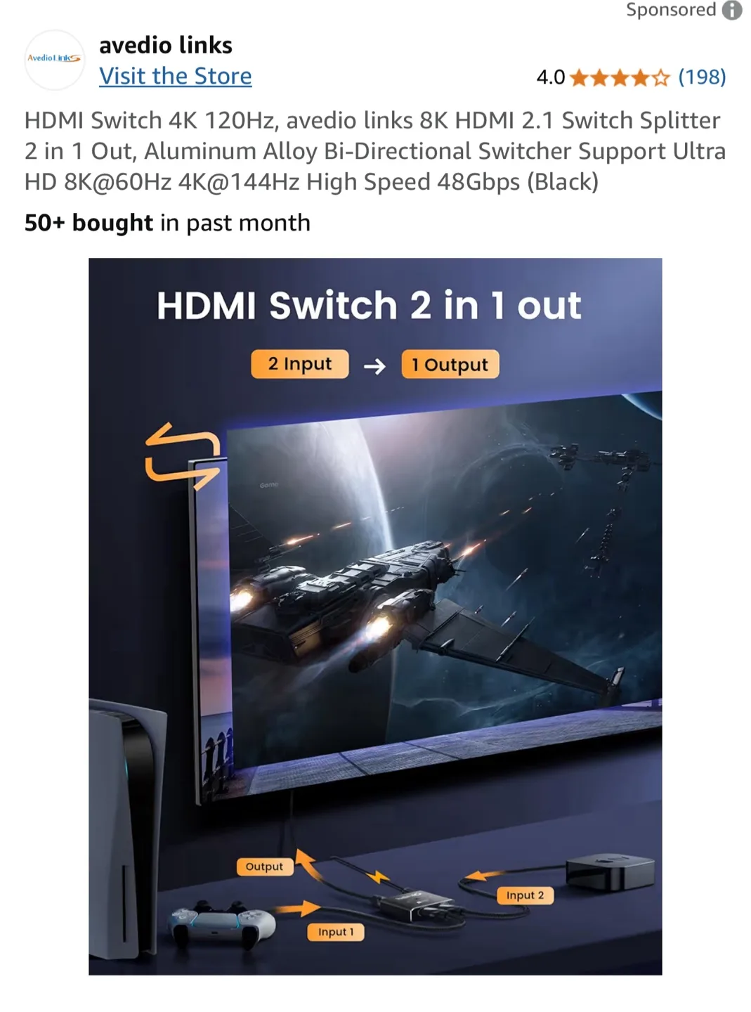 Avedio Links HDMI Switch 2 in 1 Out image indicator(4)