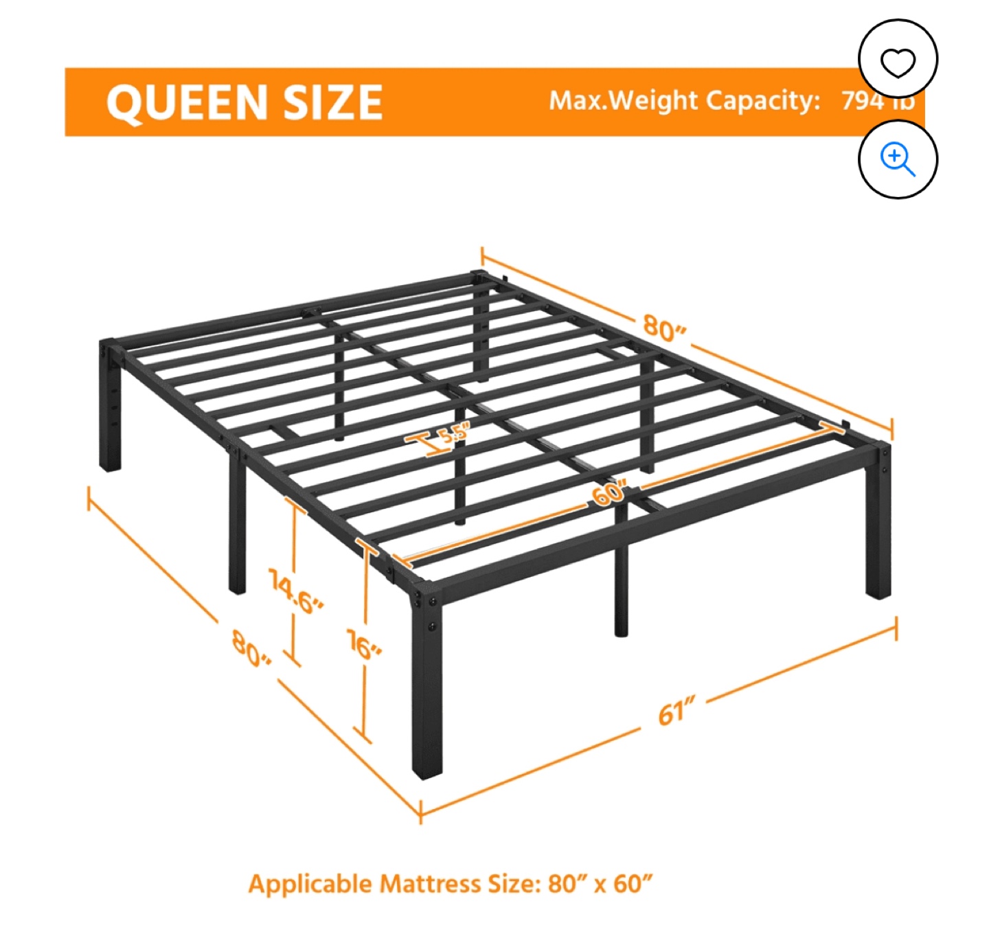 Queen Size Bed Frame-90, coffee table-30, dining table-35 - photo 2