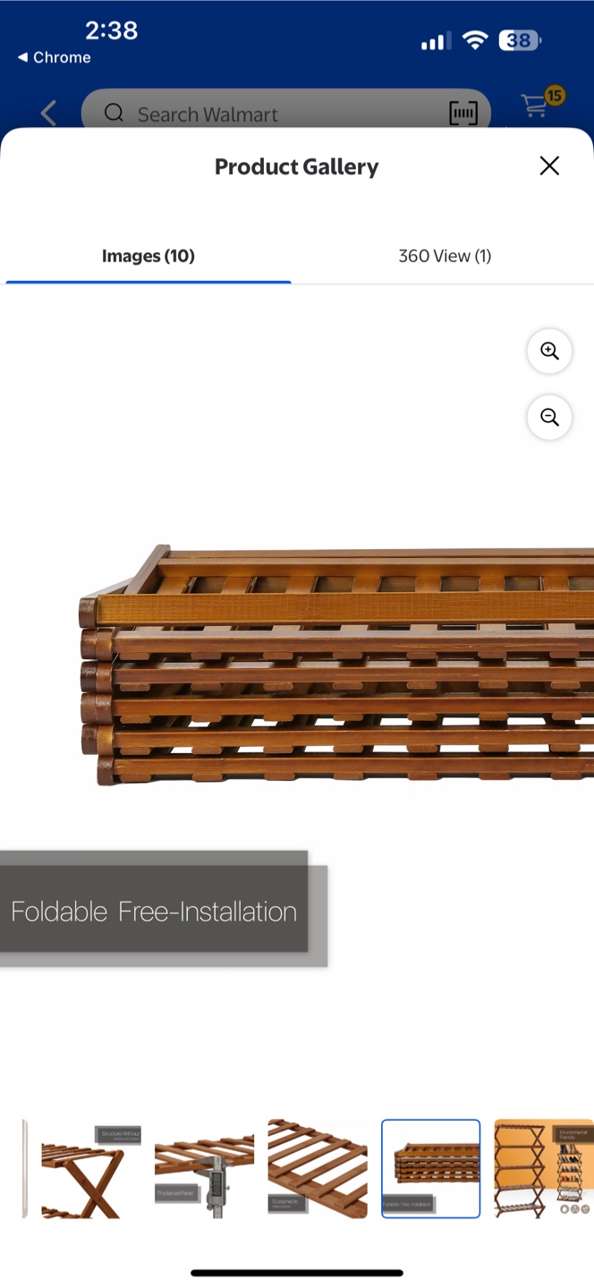 Bamboo 6 Tiers Installation-Free Foldable Organizer Shoes Rack - photo 5