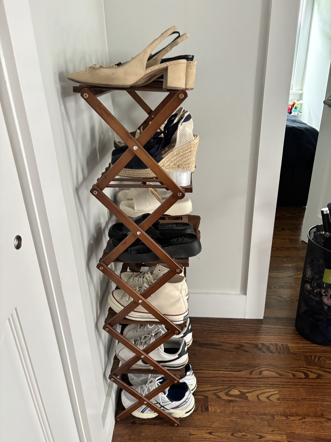 Bamboo 6 Tiers Installation-Free Foldable Organizer Shoes Rack - photo 2