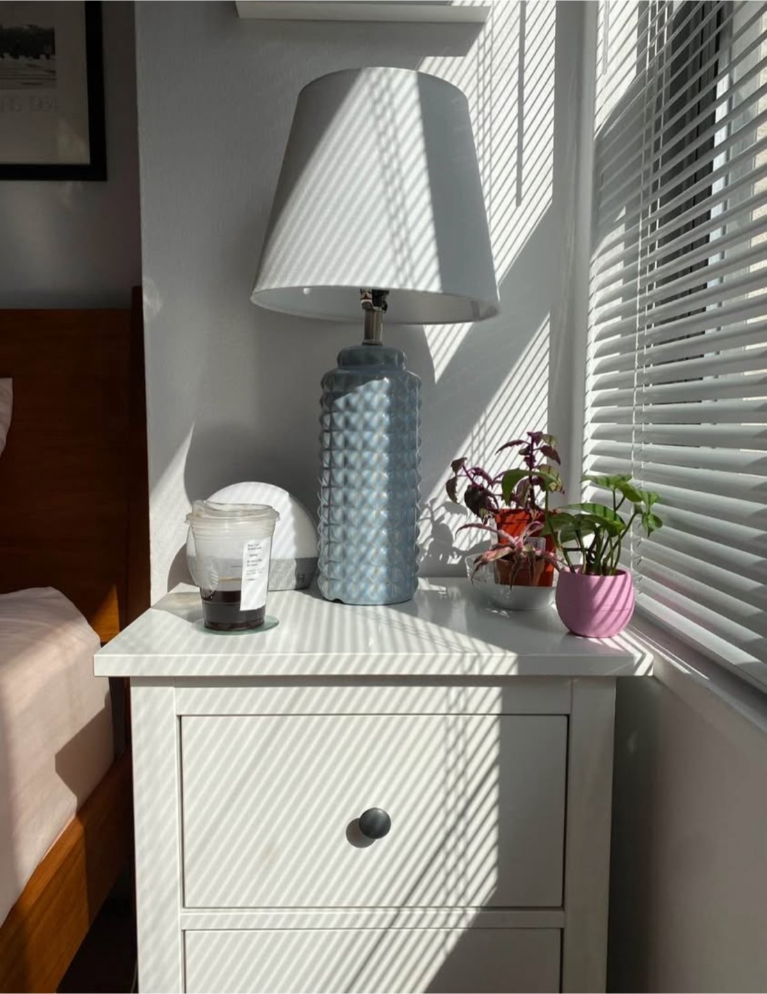 White Two Drawer Nightstand (IKEA HEMNES)