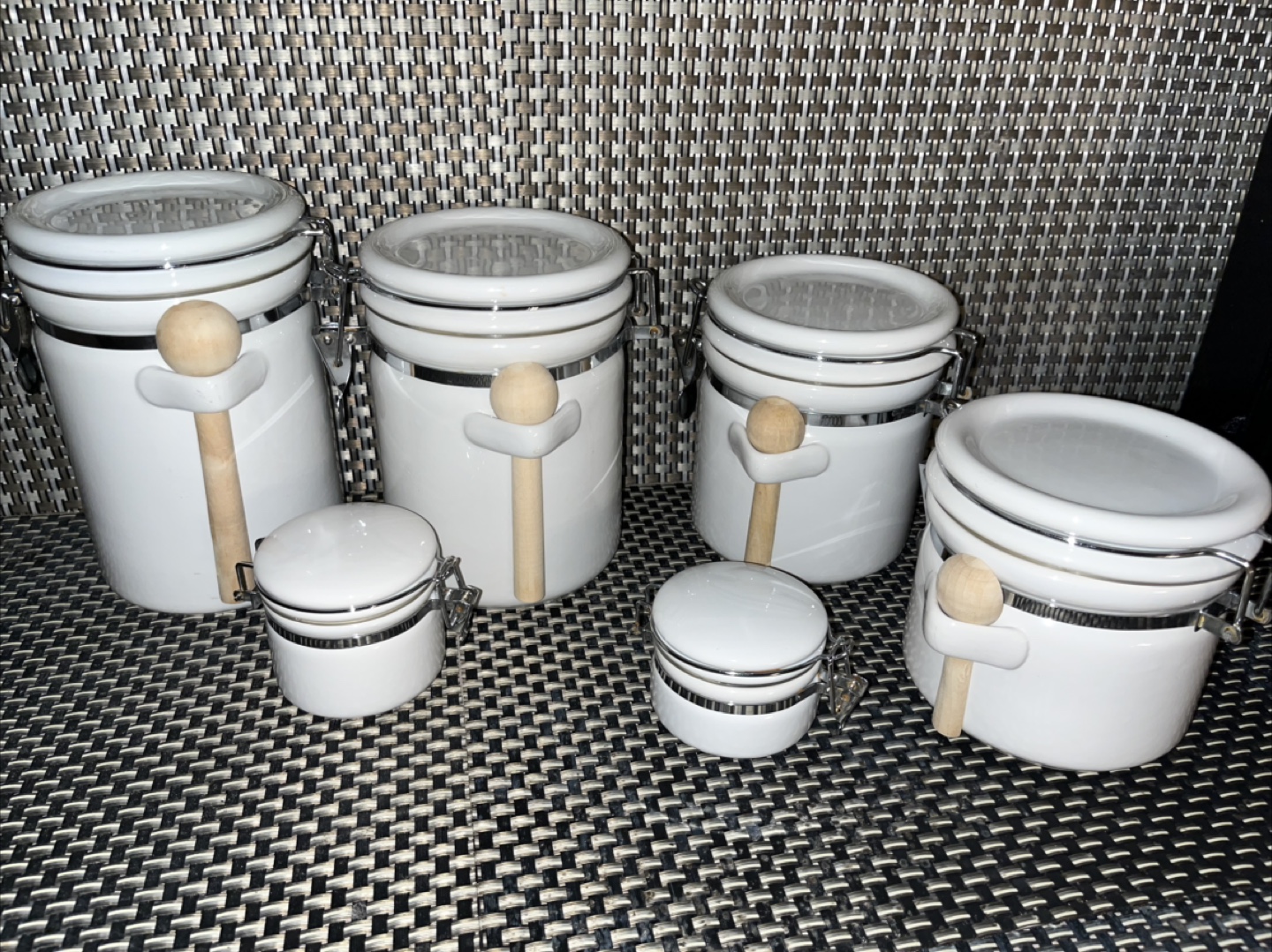 White Ceramic Canister Set - photo 4