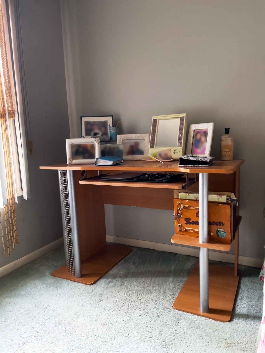 Large Vintage Desk With Shelves