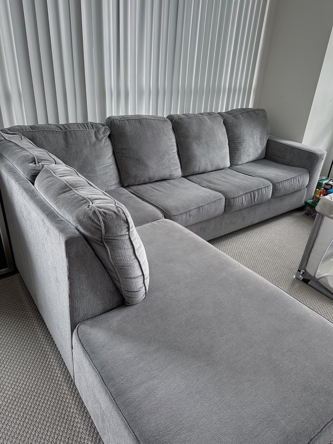 Grey Sectional Sofa with Chaise