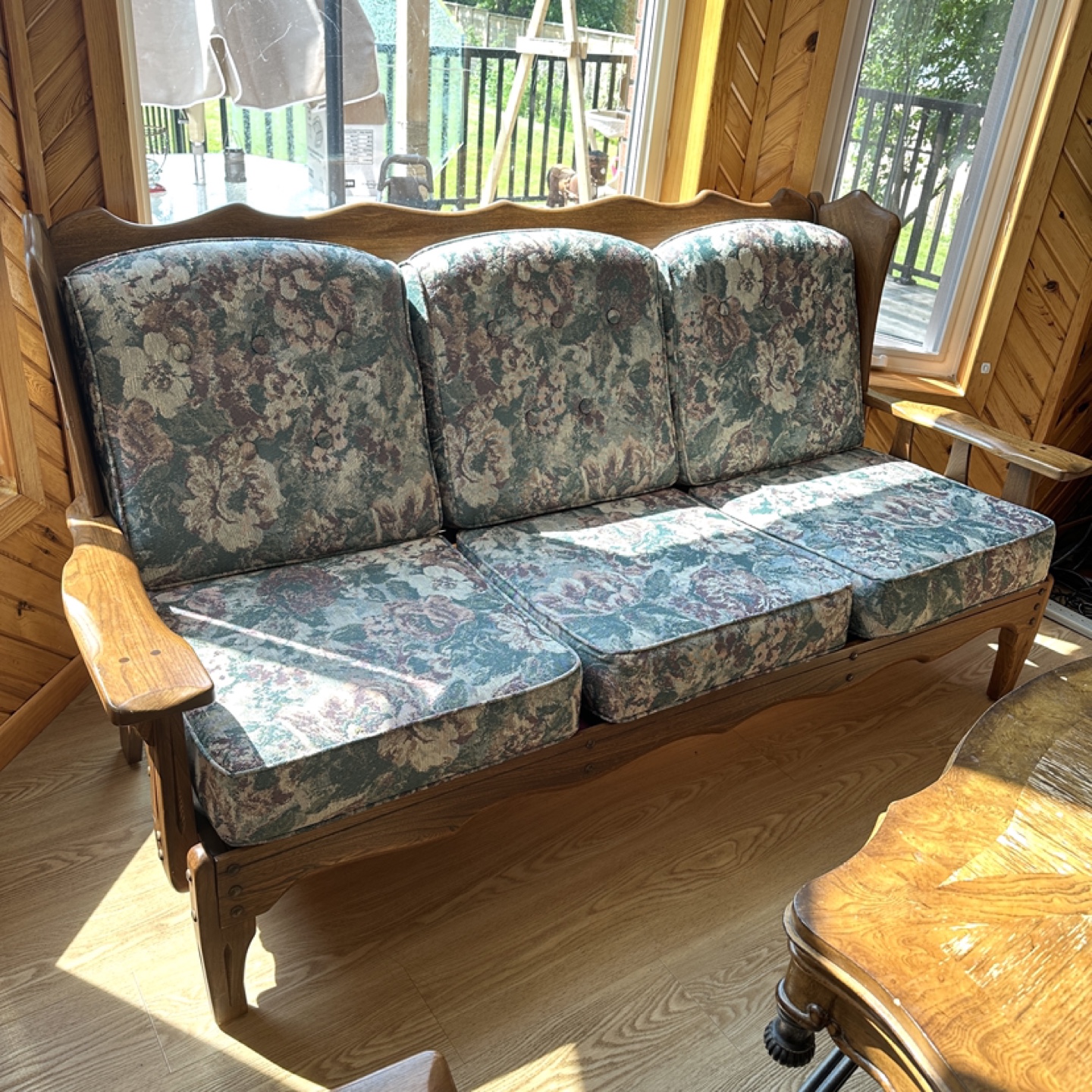 Vintage Solid Wood Sofa Set & Table (CAN DELIVER) - photo 2