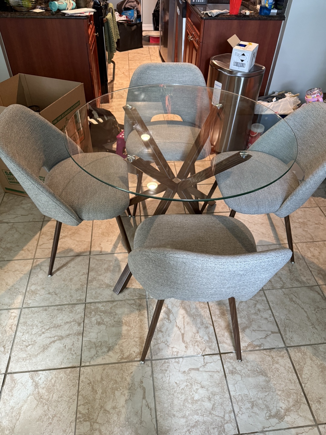 Round Dining Table with Chairs - photo 2