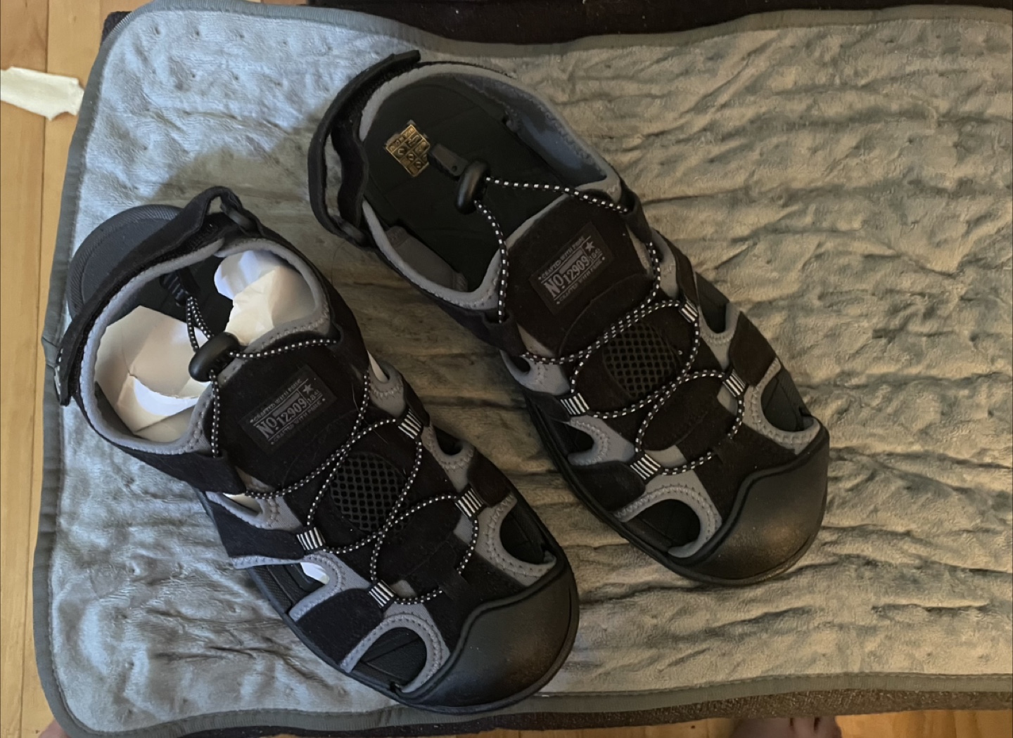 Men’s Black and Grey Sandals