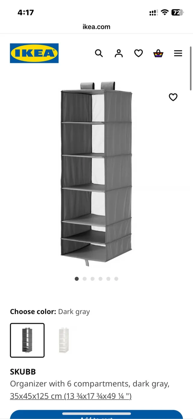 IKEA SKUBB Organizer - Dark Gray thumbnail