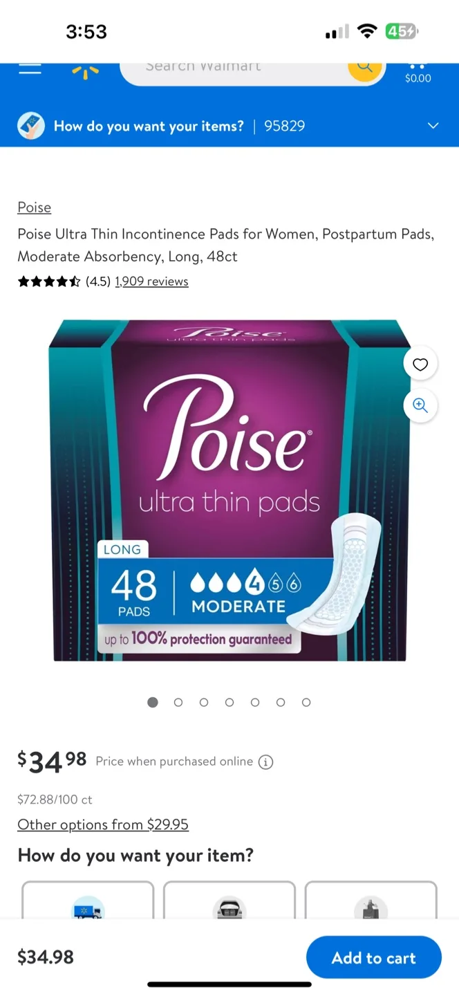 Poise Ultra Thin Pads - 48 Count thumbnail