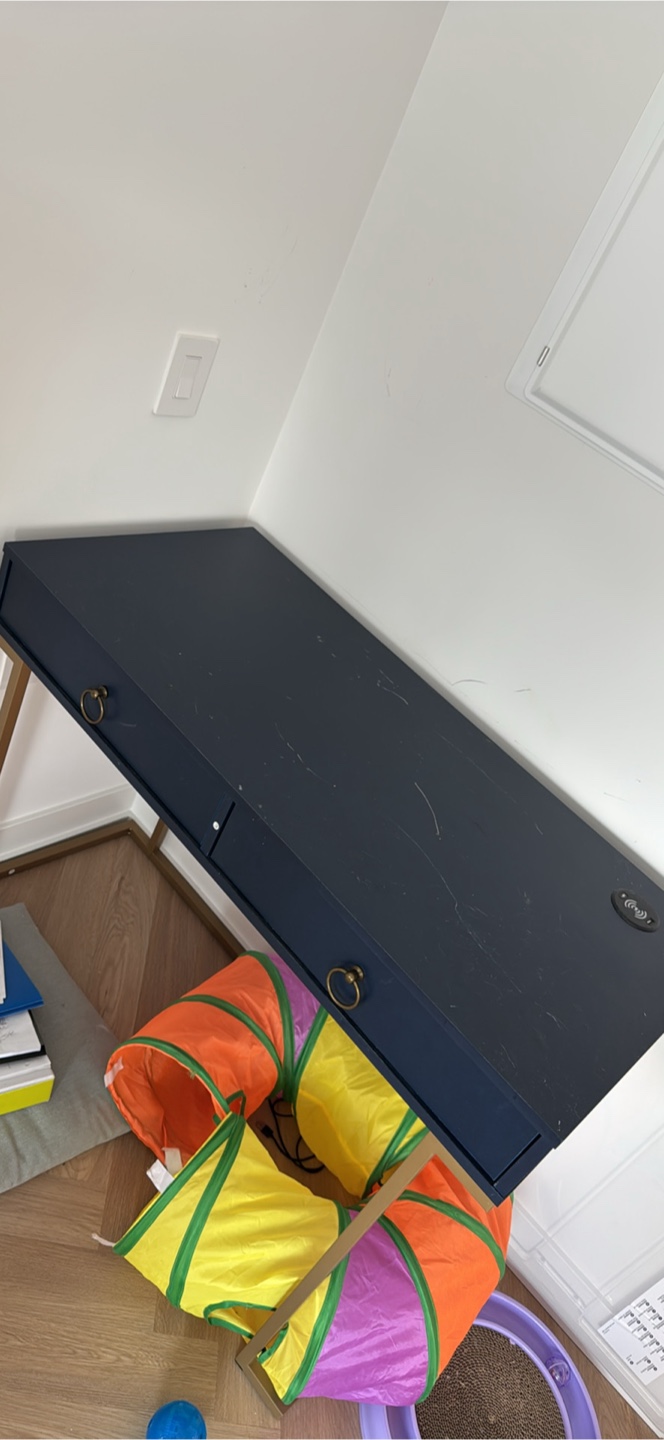 Modern Navy Desk with Gold Accents - photo 2