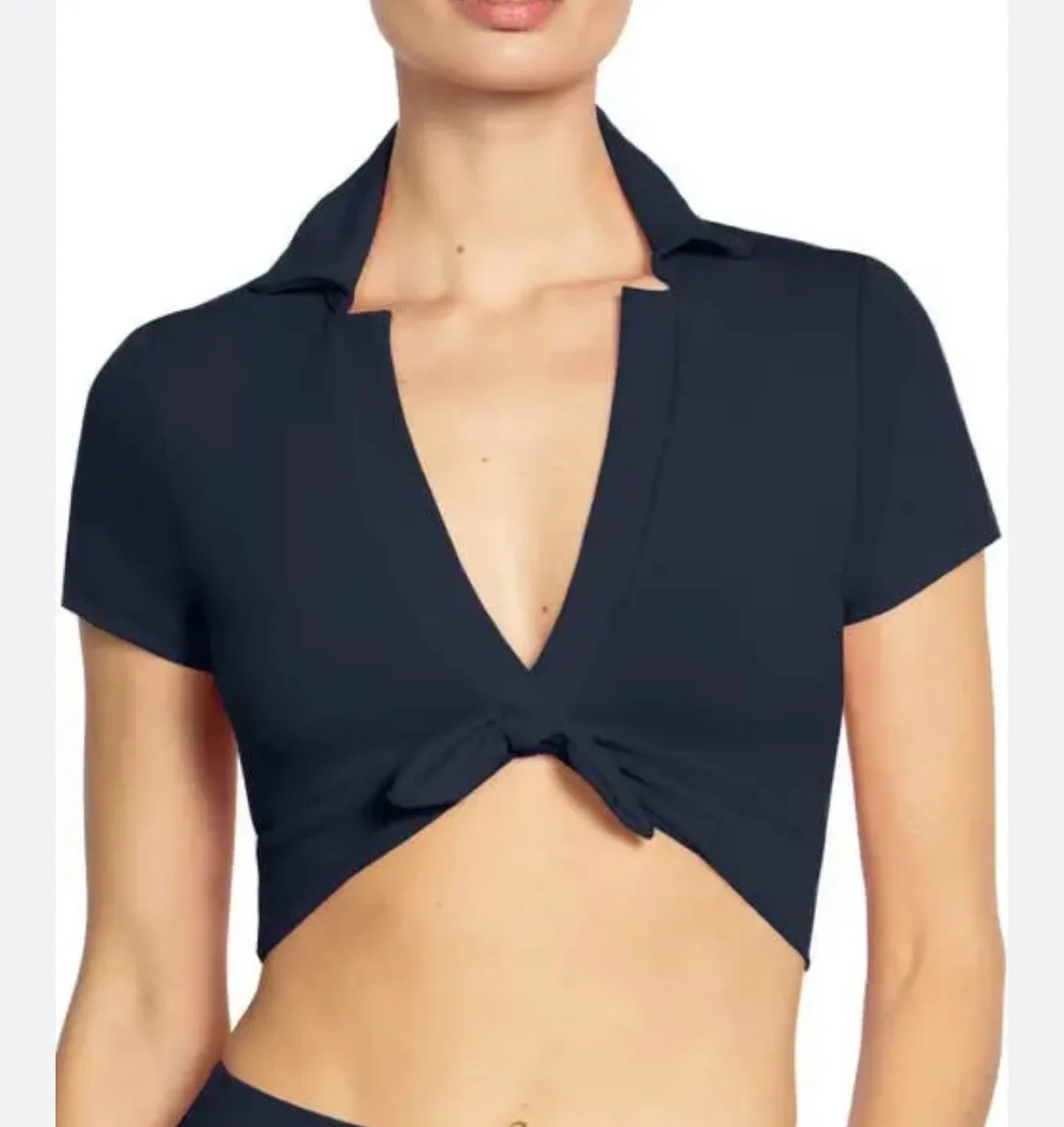 Robin Piccone Navy Crop Top thumbnail