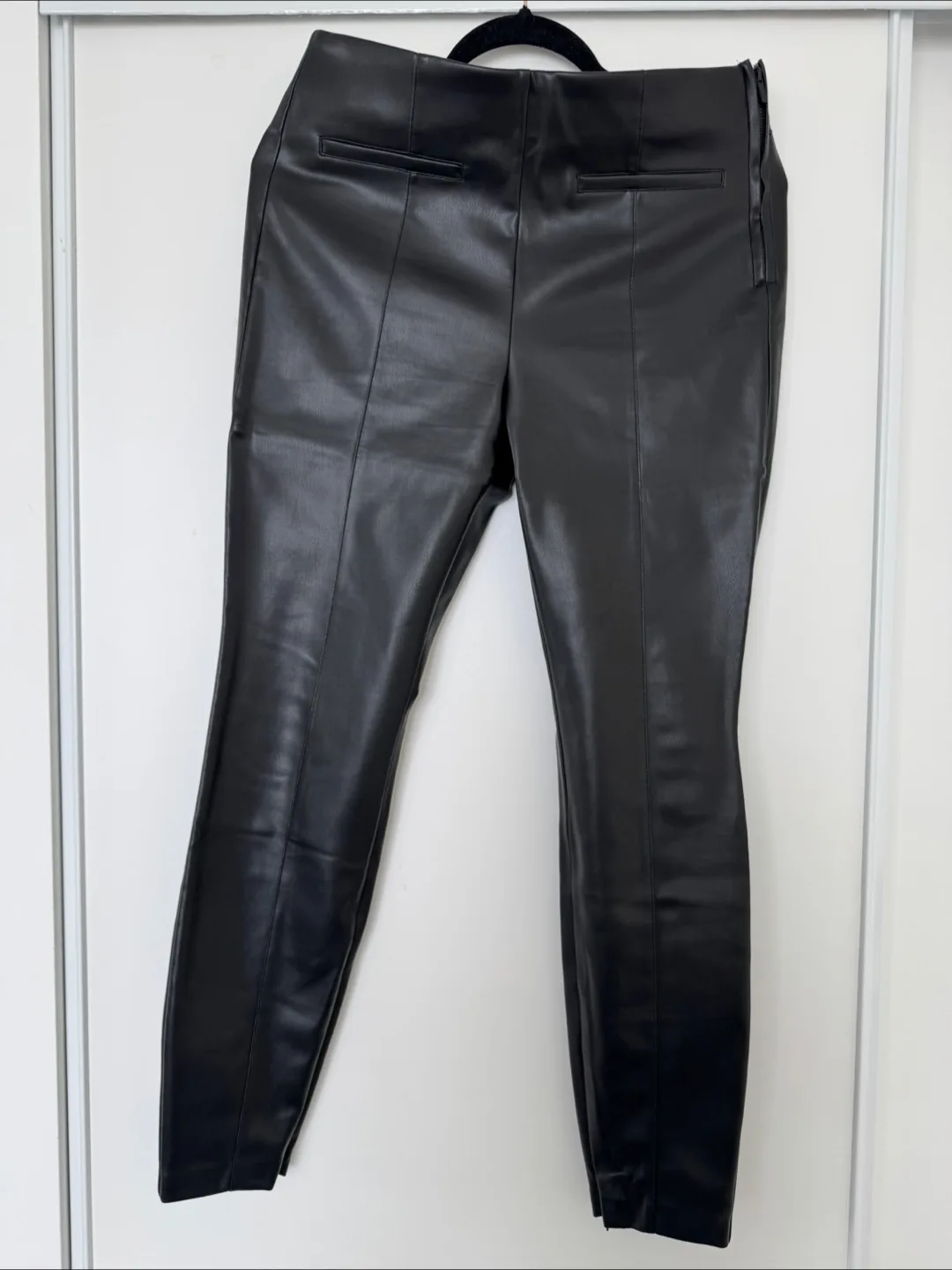 Zara Black Faux Leather Pants image indicator(2)