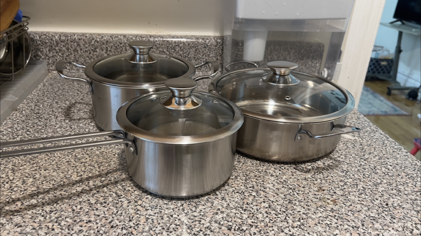 Stainless Steel Pot Set with Lids
