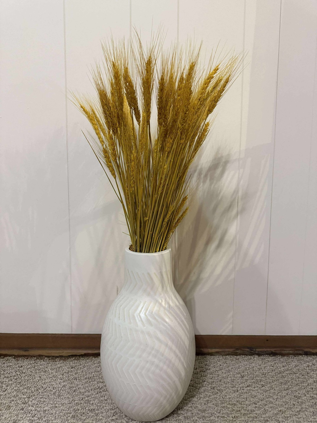 Decorative Vase with Wheat Stalks