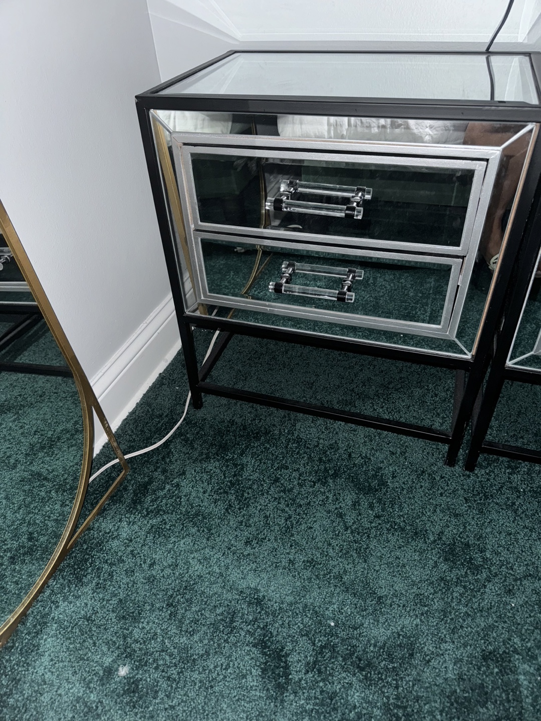 Two Mirrored Nightstands