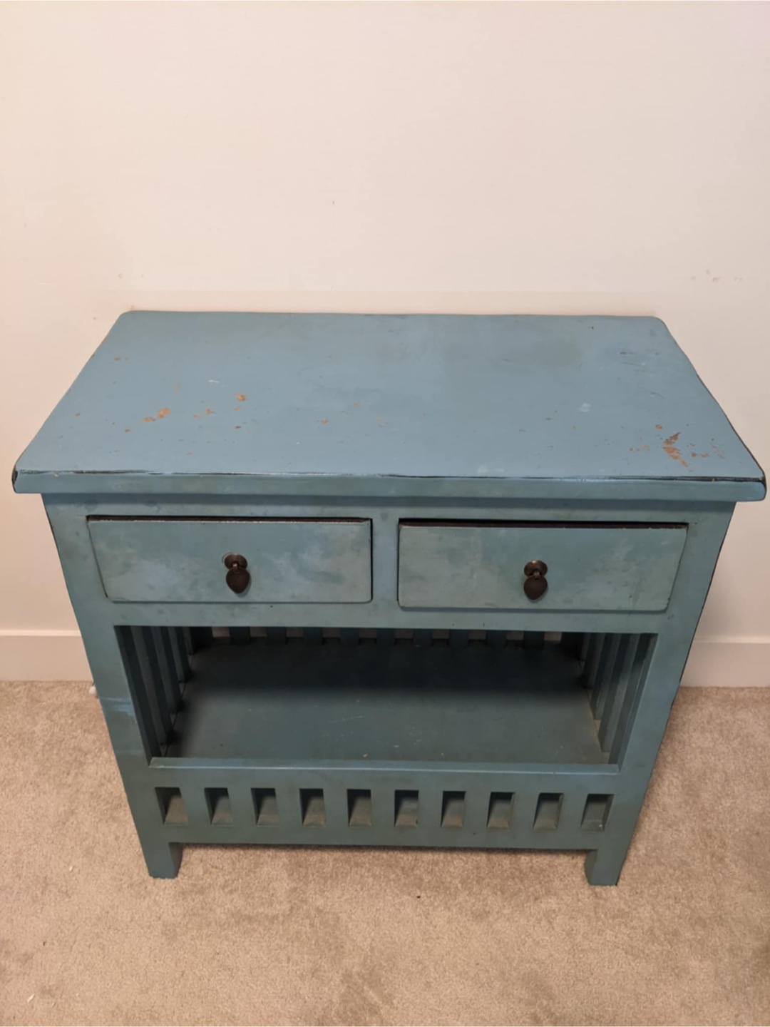 2 Blue Storage Console Table - photo 3