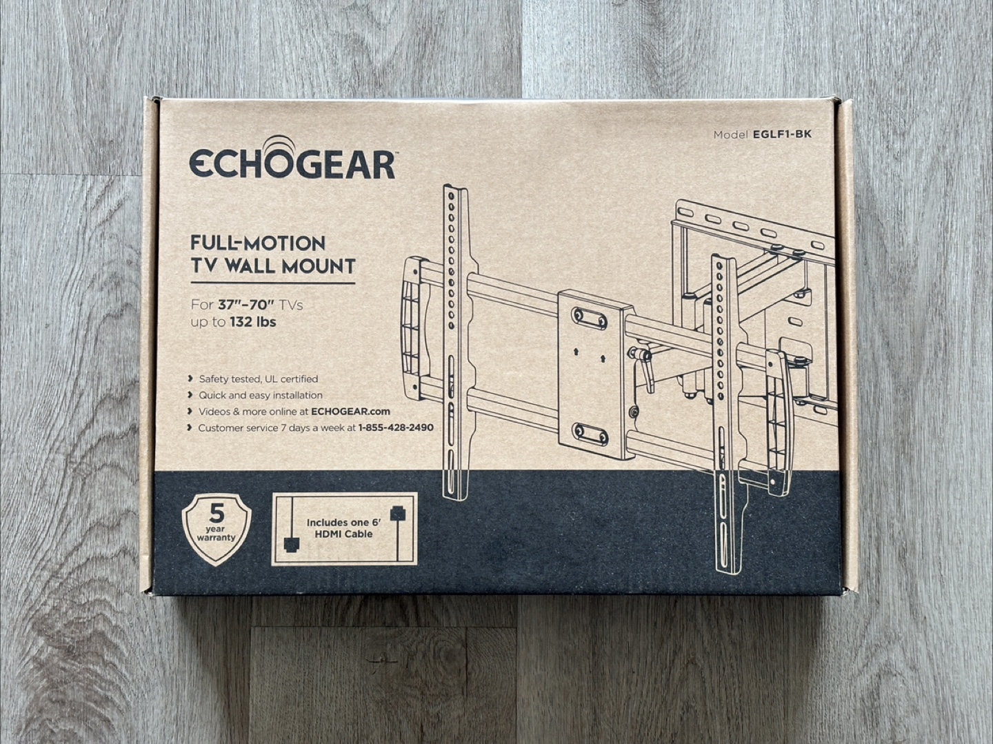 ECHOGEAR Full-Motion (Brand New) TV Wall Mount