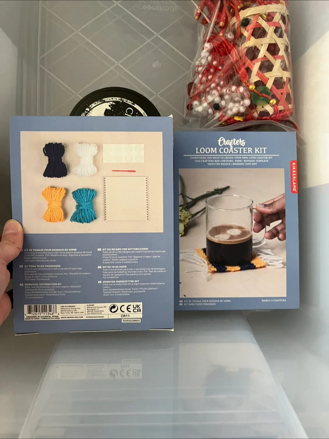 SET OF TWO new kikkerland Crafters Loom Coaster Kit image indicator(2)