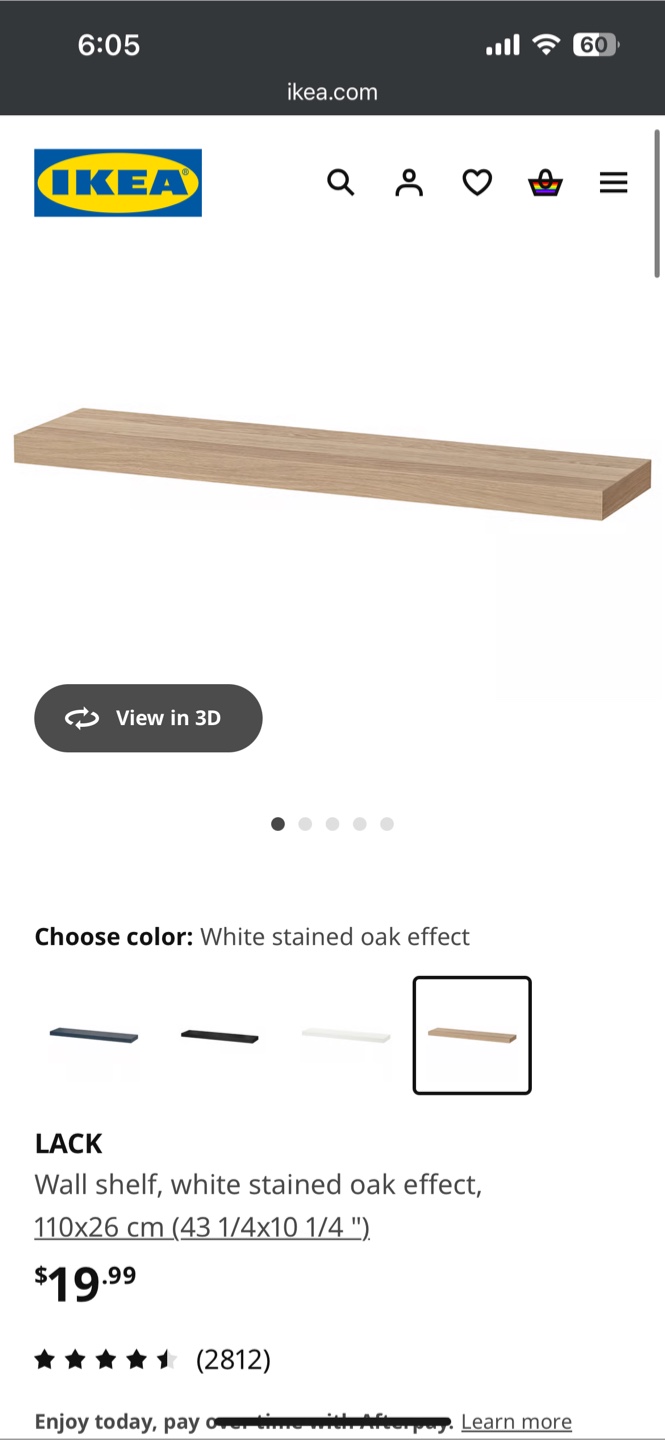IKEA LACK Wall Shelf - white stained oak effect