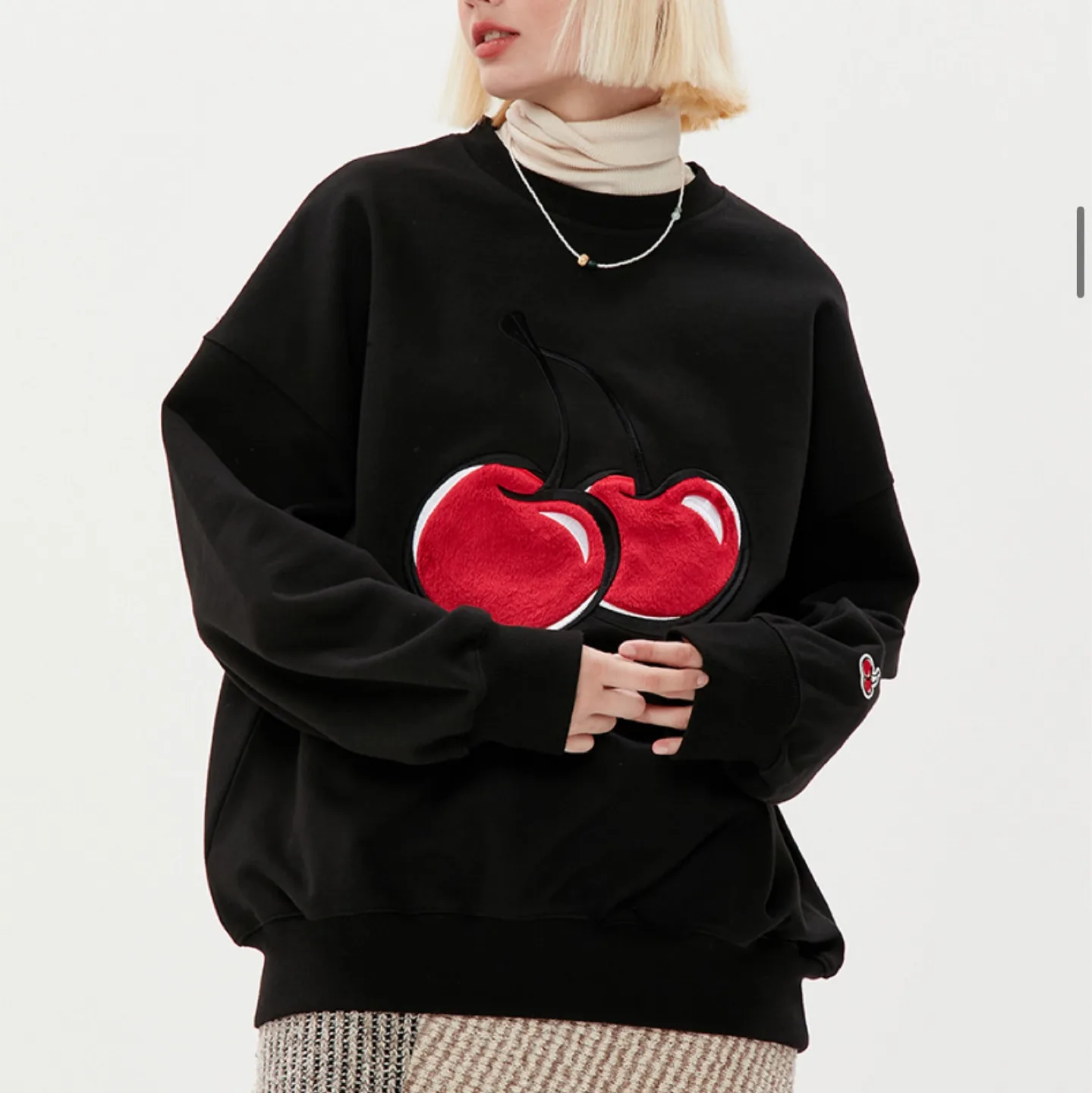 KIRSH Cherry Embroidered Sweatshirt thumbnail