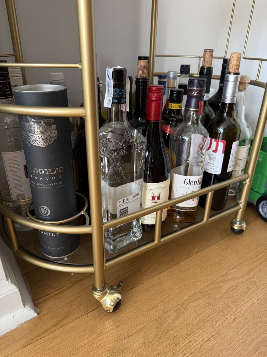 Wayfair Gold Bar Cart with Wheels - photo 3