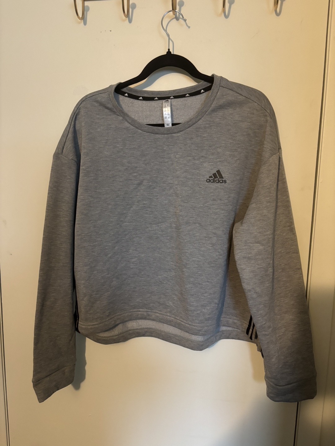 Adidas Grey Cropped Crewneck