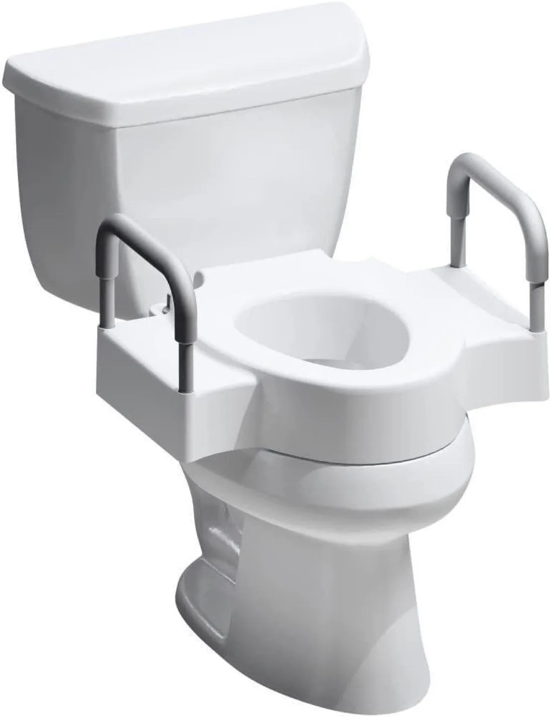 NEW in Box “Extra Wide” 4.5” raised toilet seat w/ handlebars thumbnail