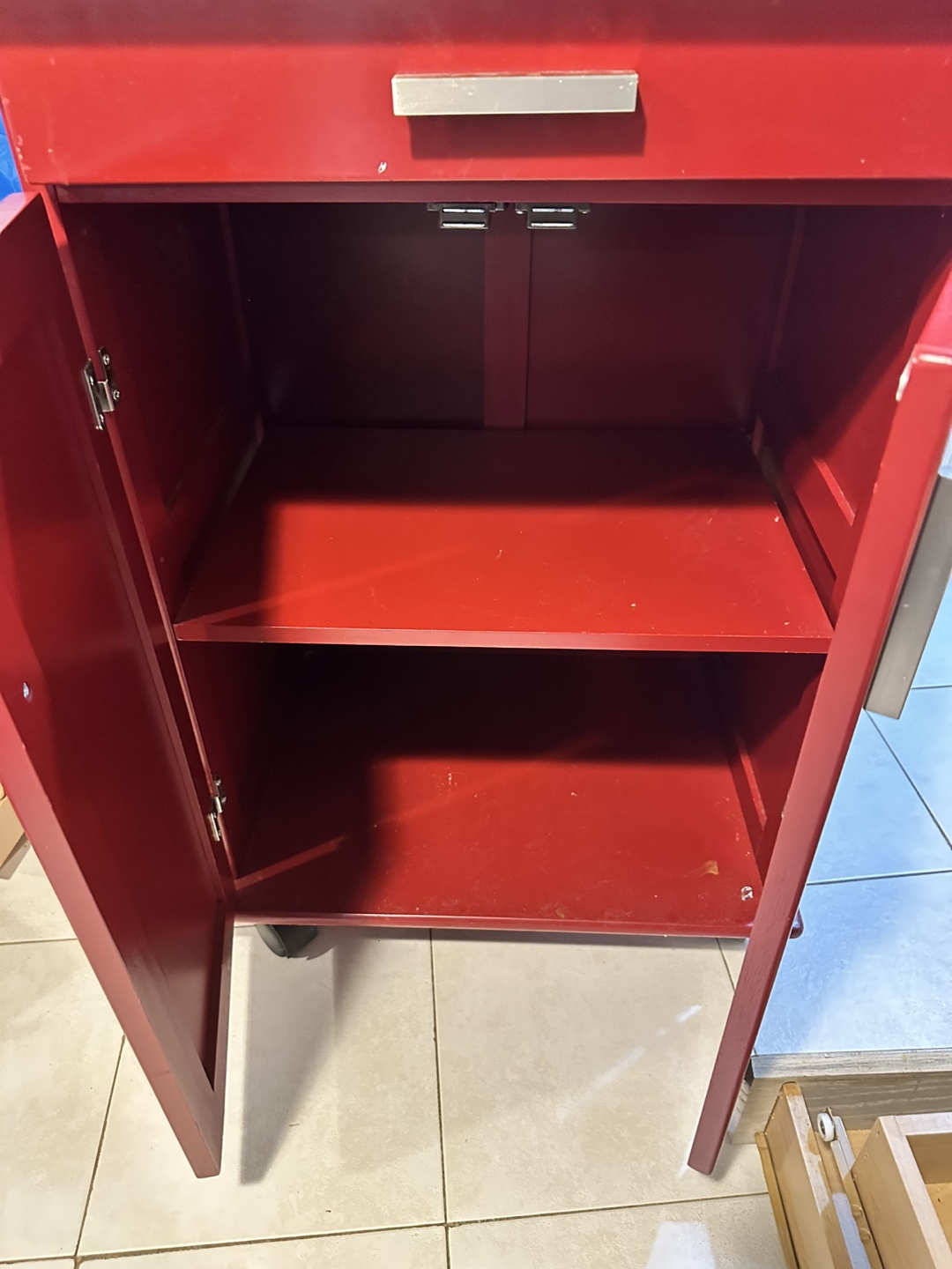 Kitchen Cart with Cabinet and Drawer - photo 3