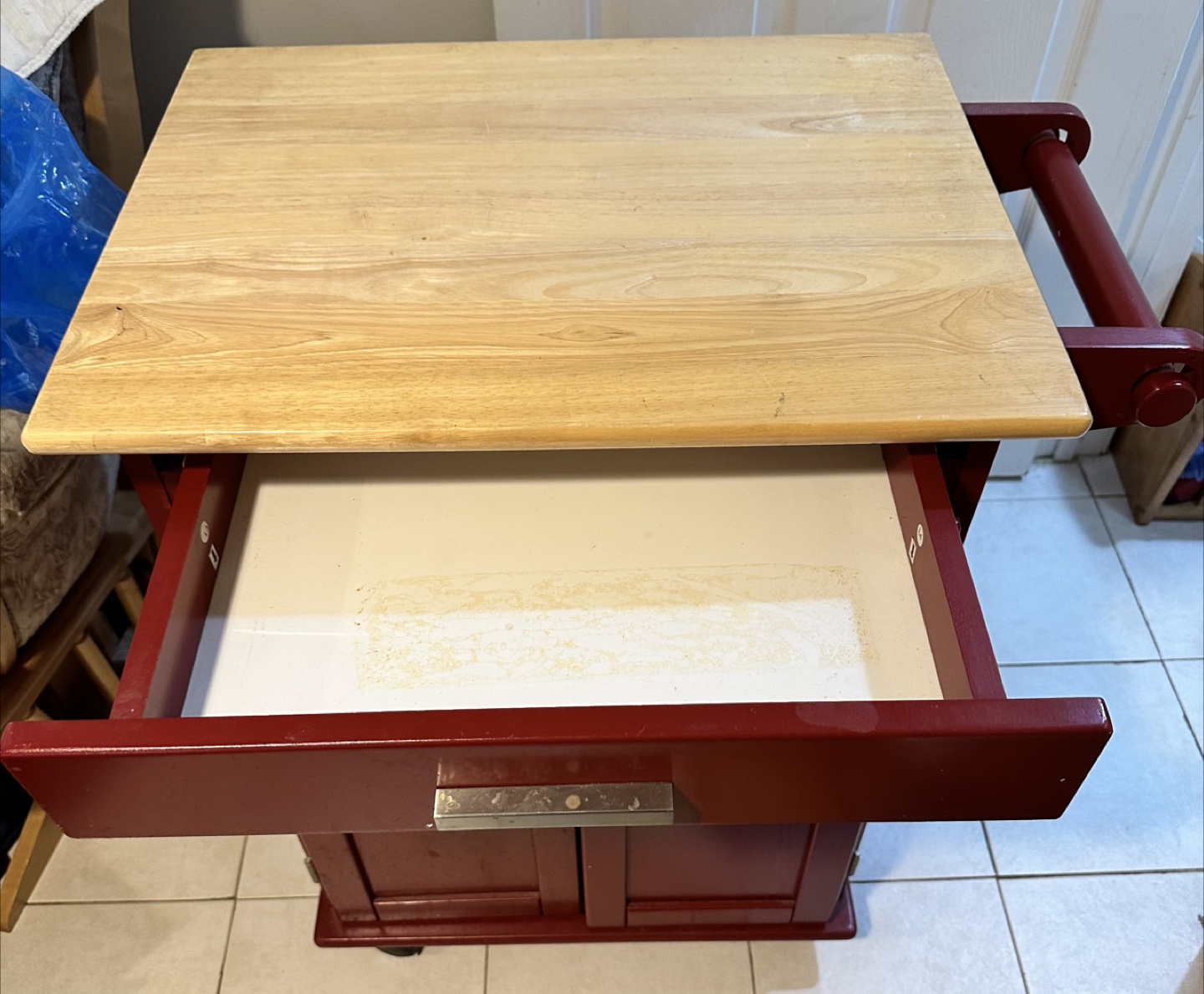Kitchen Cart with Cabinet and Drawer - photo 2
