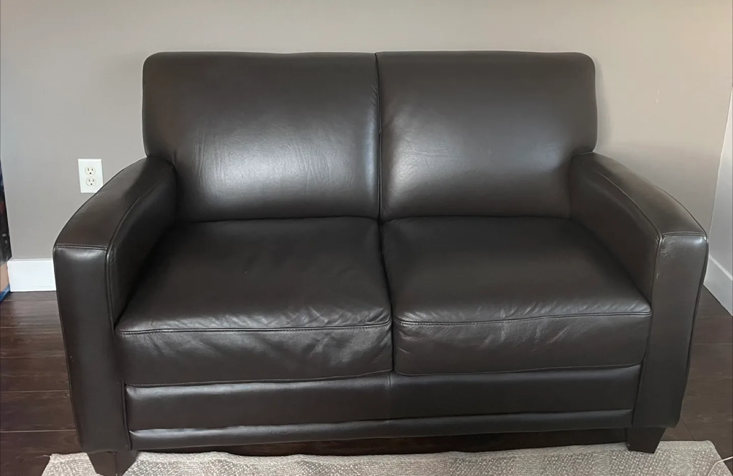 Dark Brown Leather Couch thumbnail