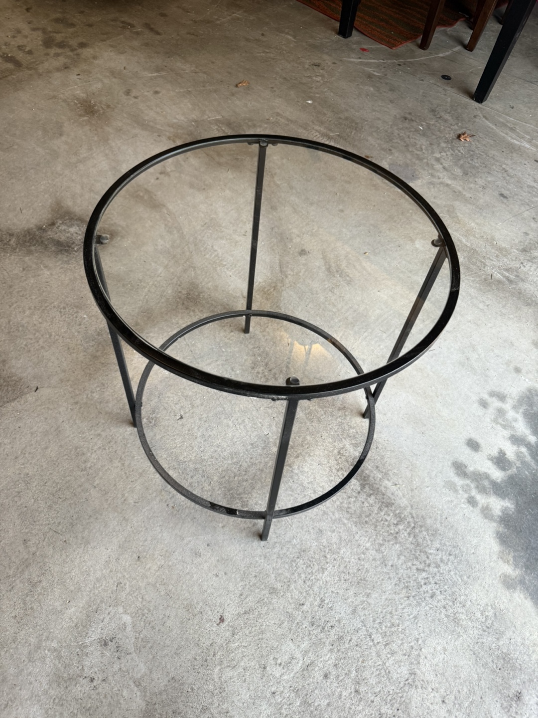 Round Glass Top Side Table - photo 3