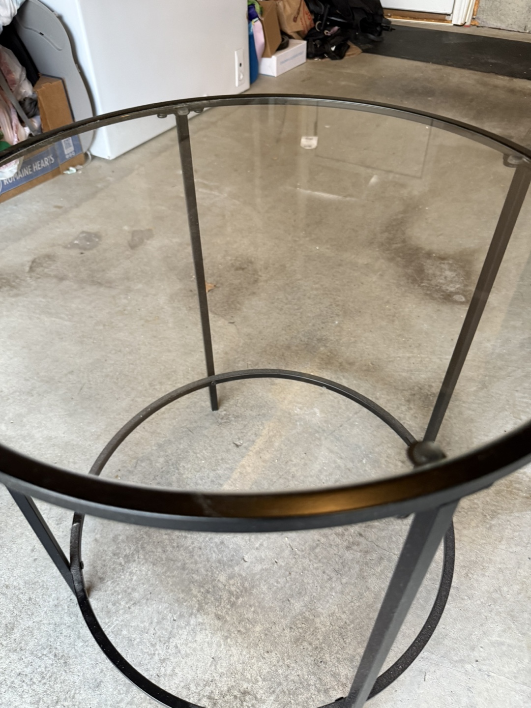 Round Glass Top Side Table - photo 2