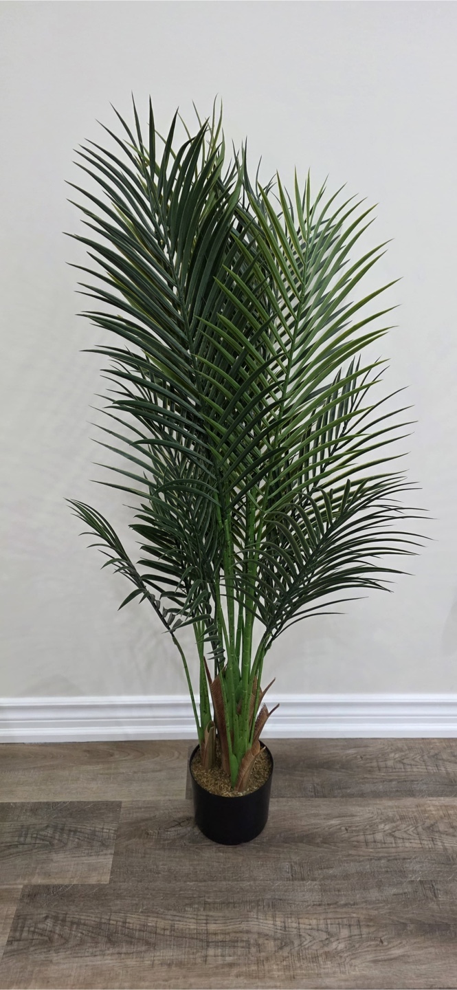 Artificial Palm Plant with White Square Pot - photo 3
