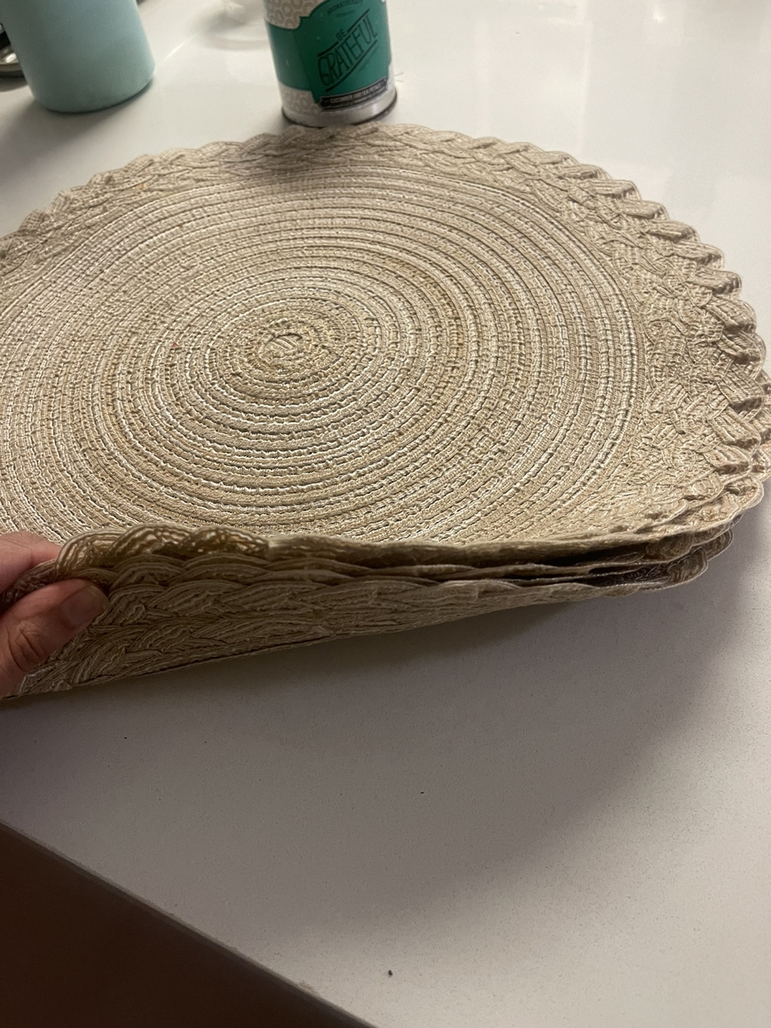 6 Round Woven Placemats - photo 3