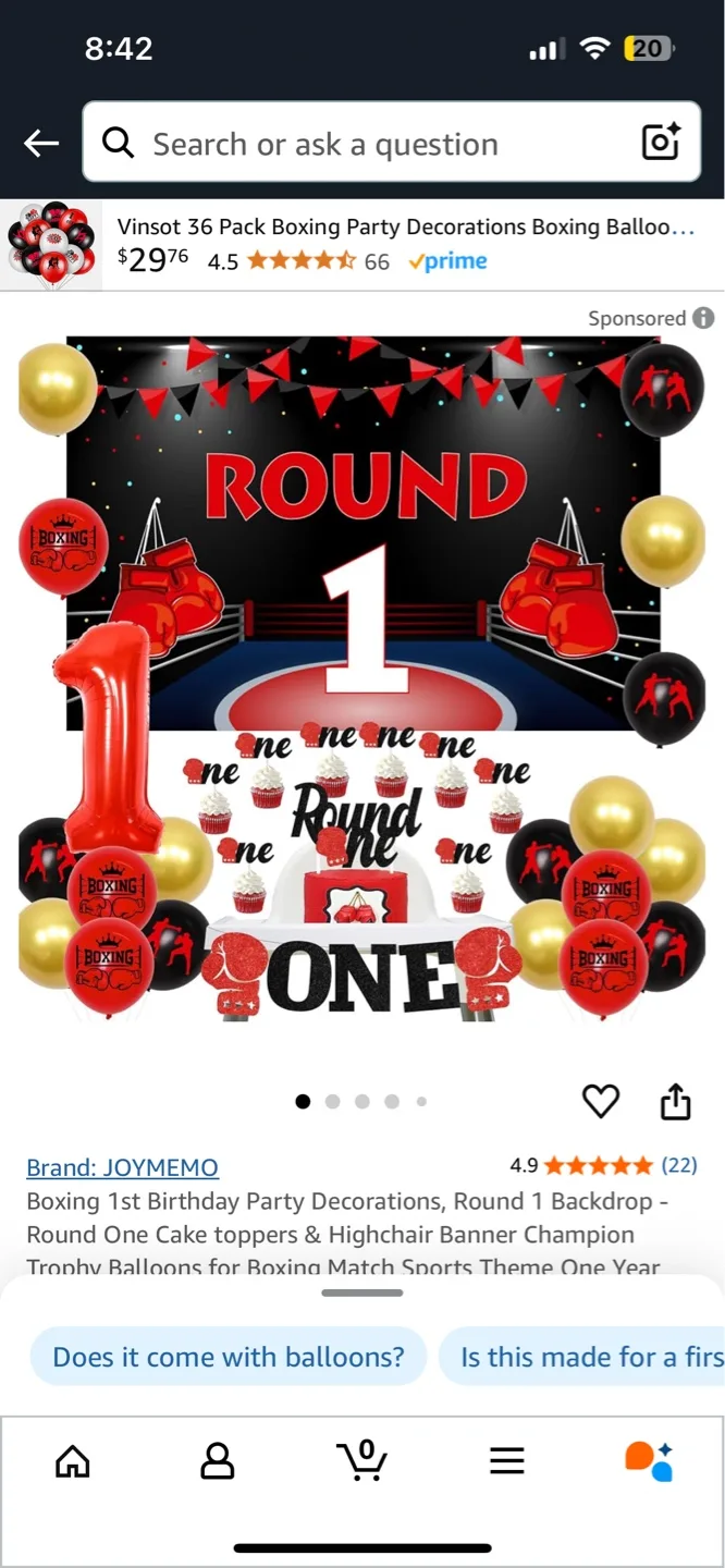 Boxing Theme 1st Birthday Party Decoration Set thumbnail