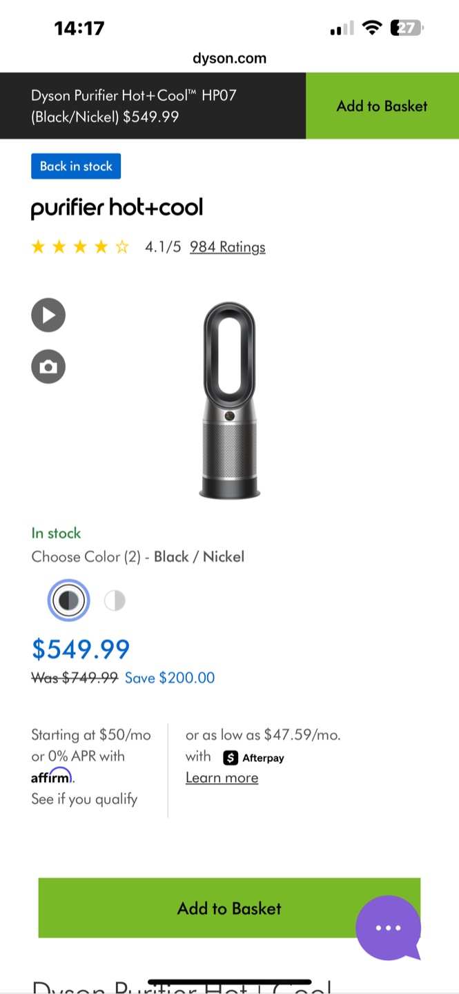 Dyson Purifier Hot + Cool Fan - photo 4