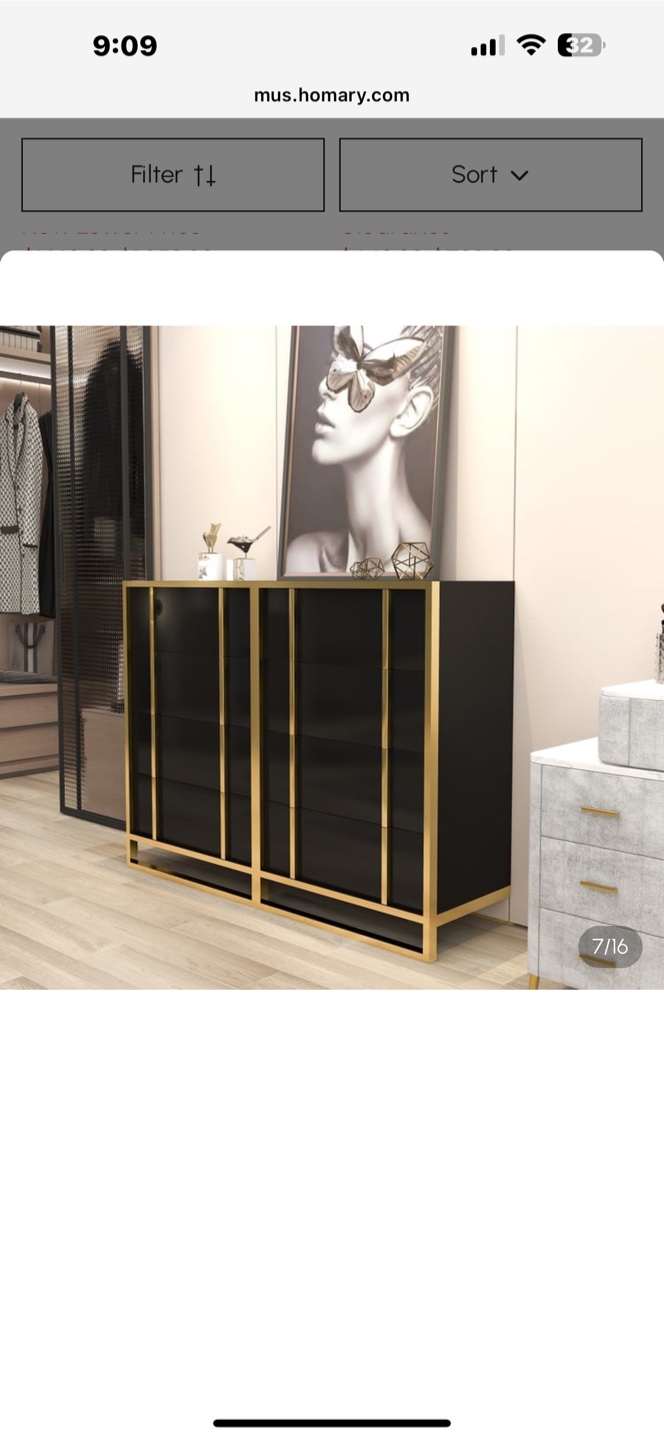 Stylish Black Dresser with Gold Accents - photo 4