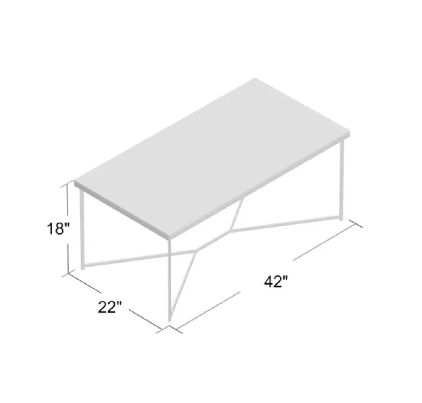 White Coffee Table with Metal Legs image indicator(4)
