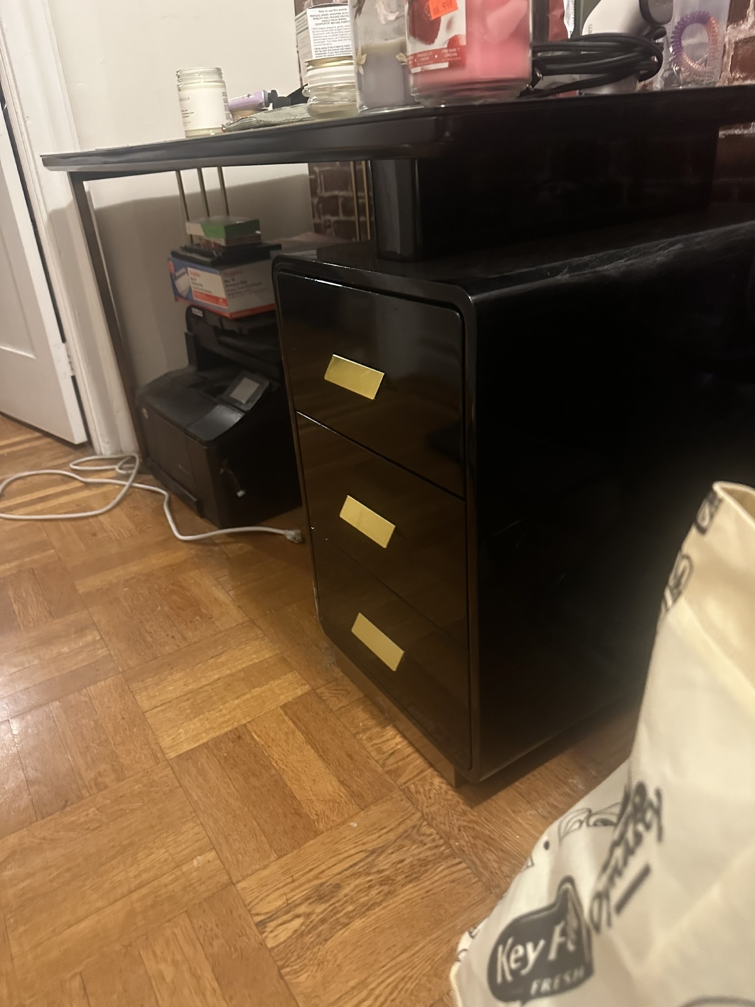 Black Desk with Gold Accents - photo 2