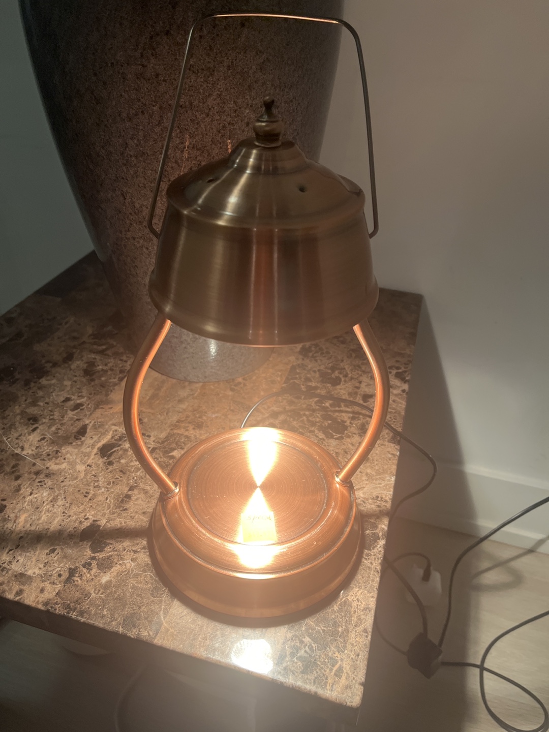 Copper coloured lamp