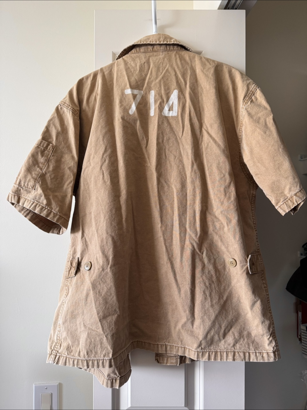 Short Sleeve Beige Work Jacket - photo 2