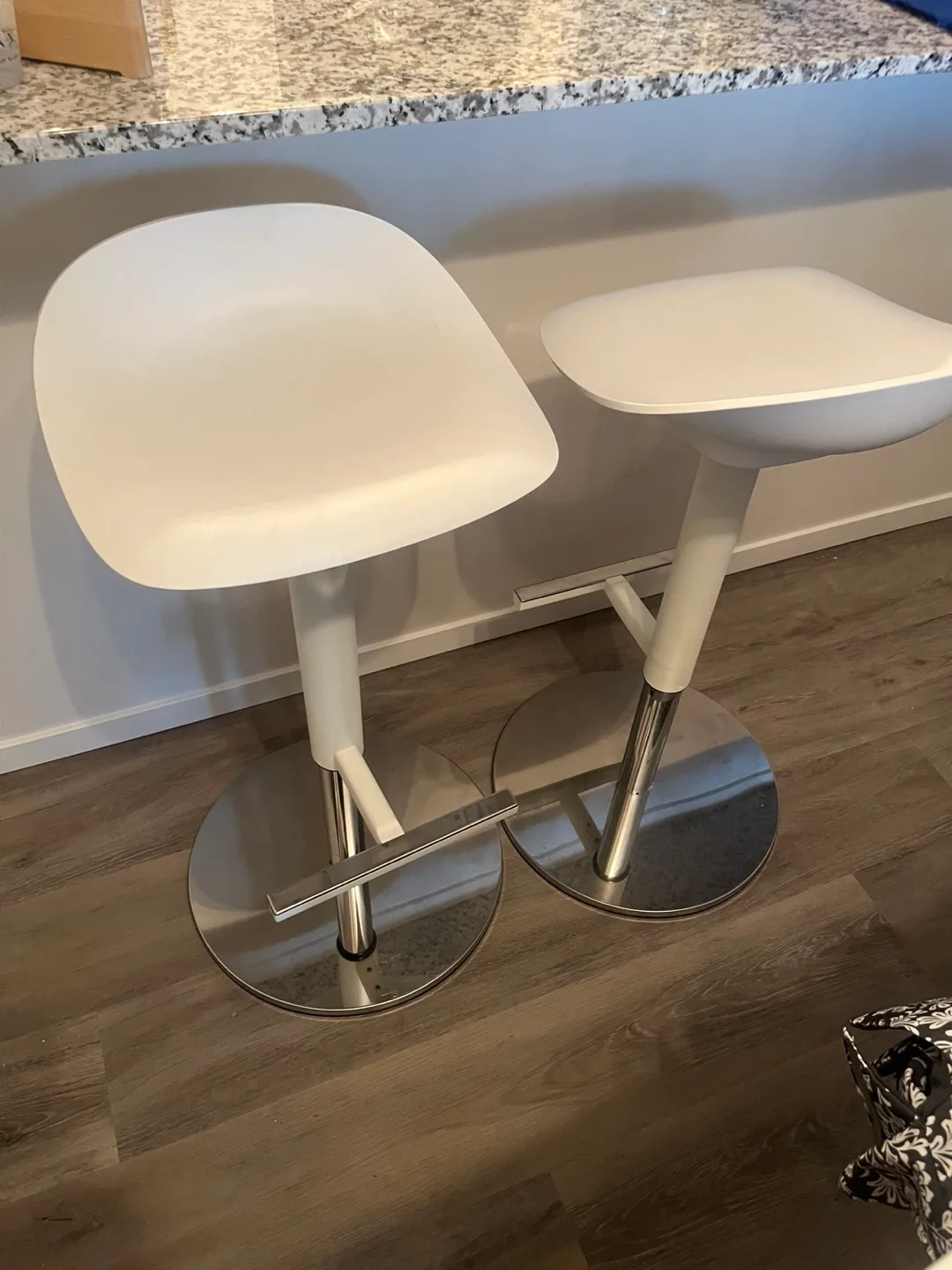 IKEA White Bar Stools - Set of 2 thumbnail