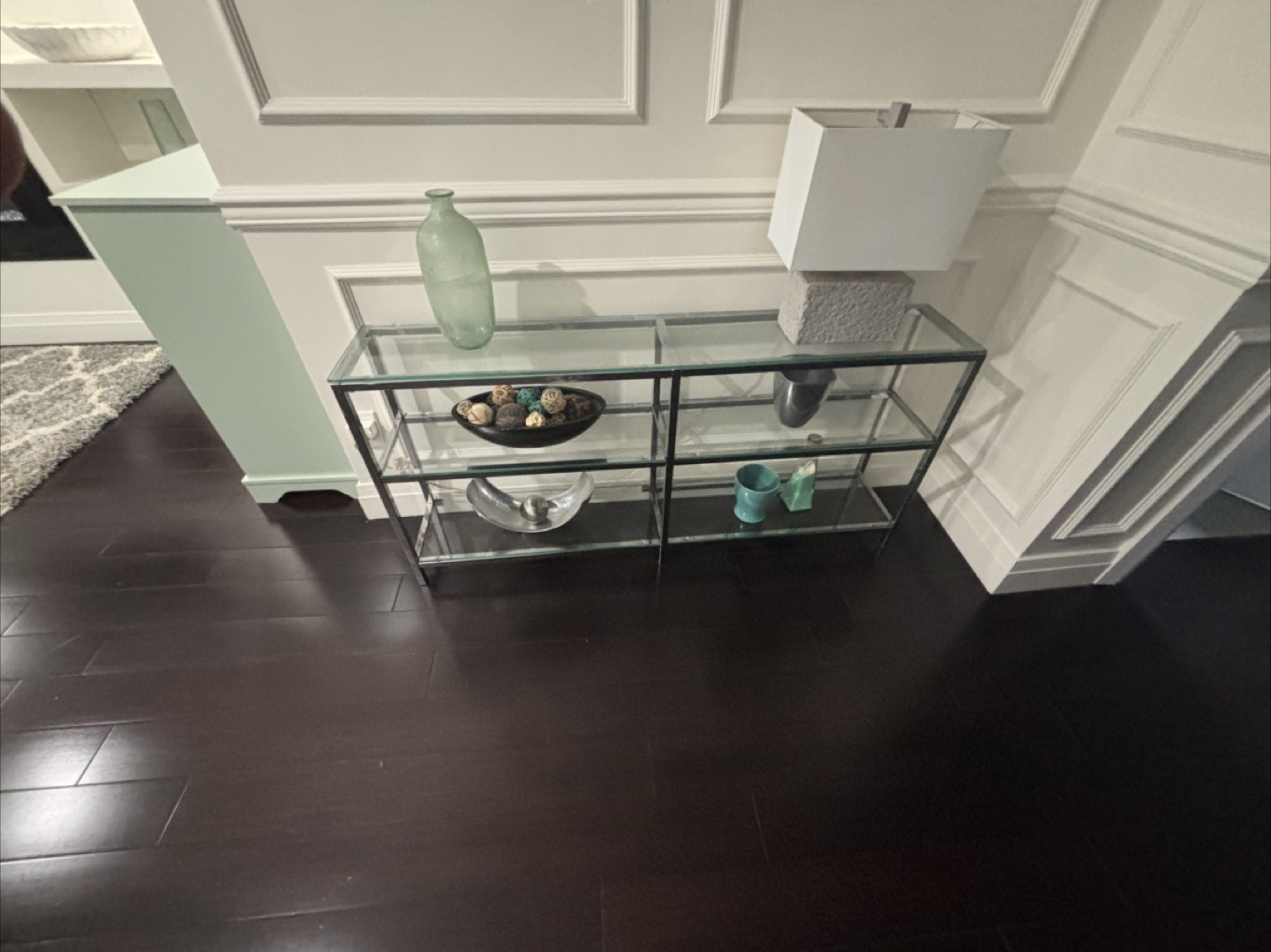 Glass and Metal Console Table
