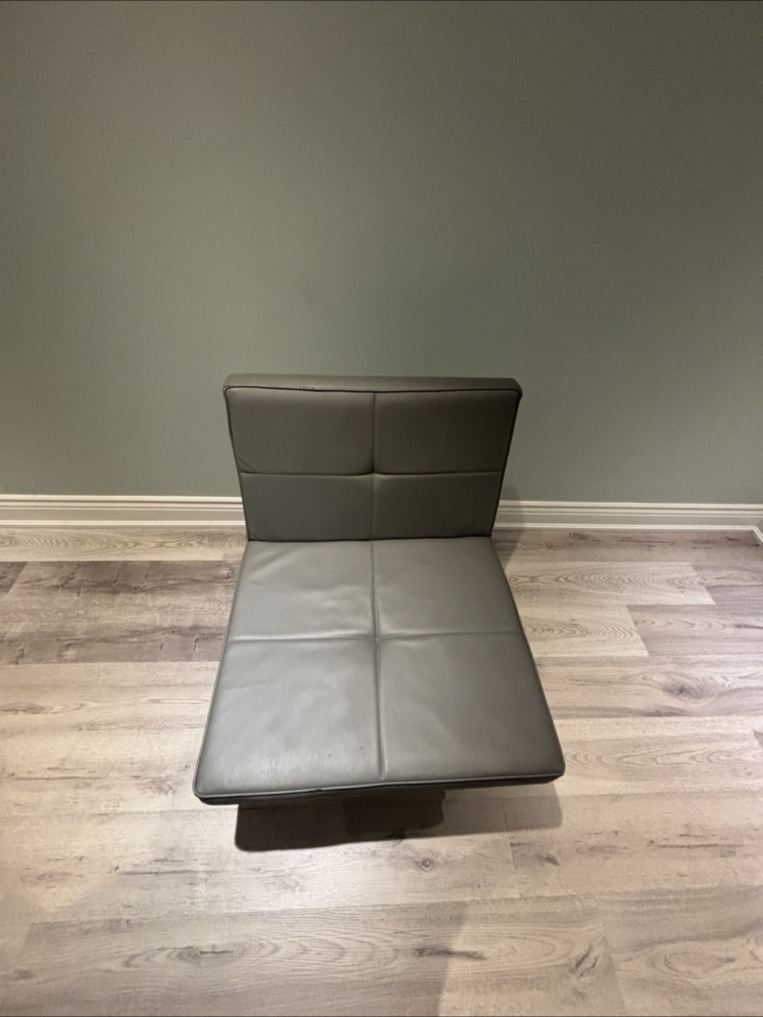 Grey Faux Leather Floor Chair